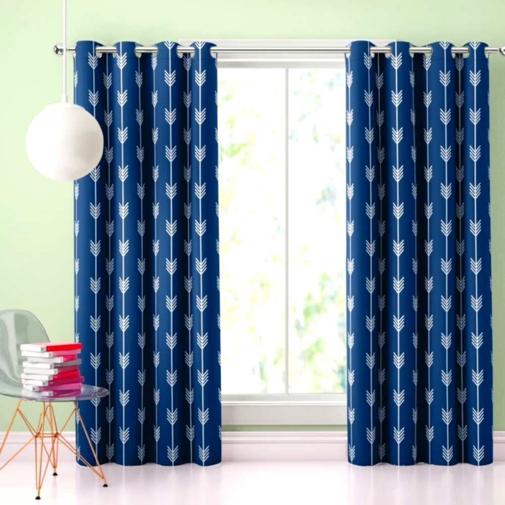 Clontarf Geometric Blackout Thermal Grommet Curtain Panels (Set of 2) 52 x 96 in